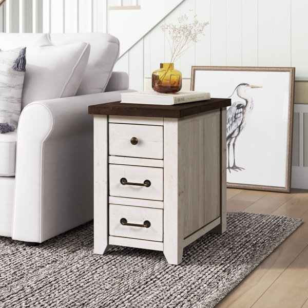 Sand & Stable Westhoff 24'' Tall Solid Wood 3 Drawer End Table and